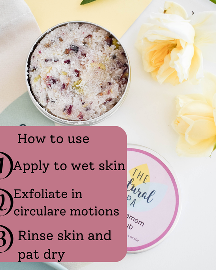 Rose Cardamom Natural Body Scrub - 75g tin