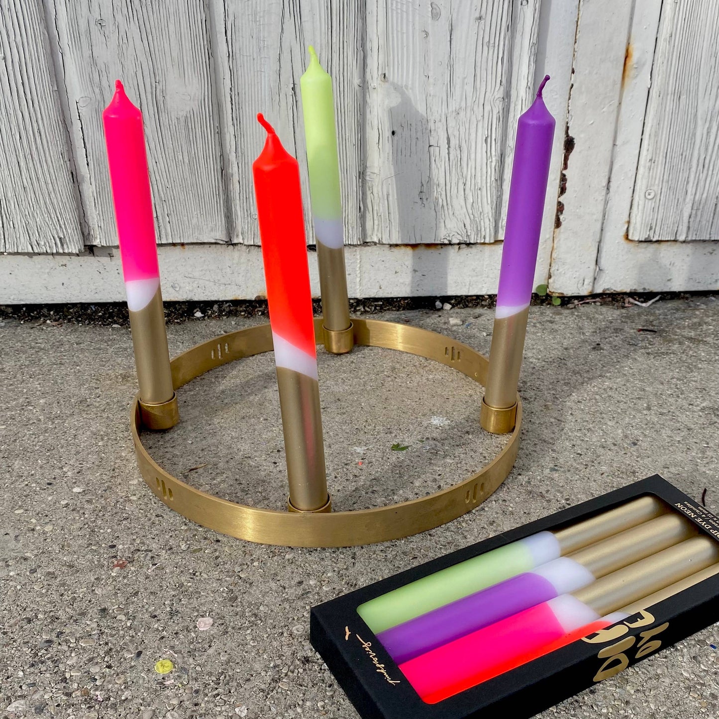 Dip Dye Neon Candle Set *Box of Four*