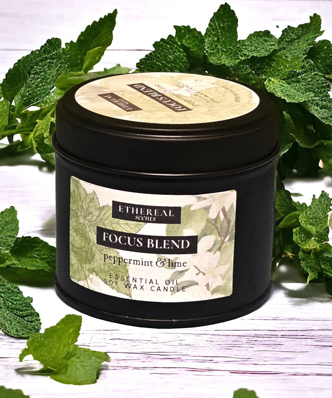 Soy Wax Candle *Focus Blend* Peppermint & Lime