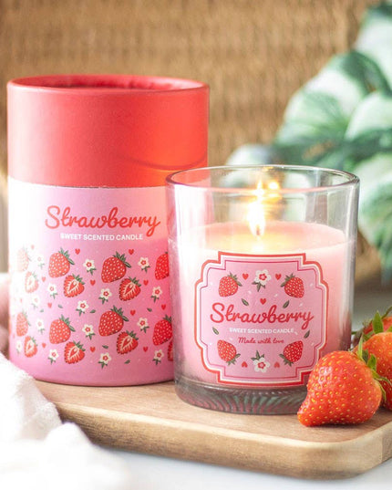 Strawberry Scented Candle with Presentation Box