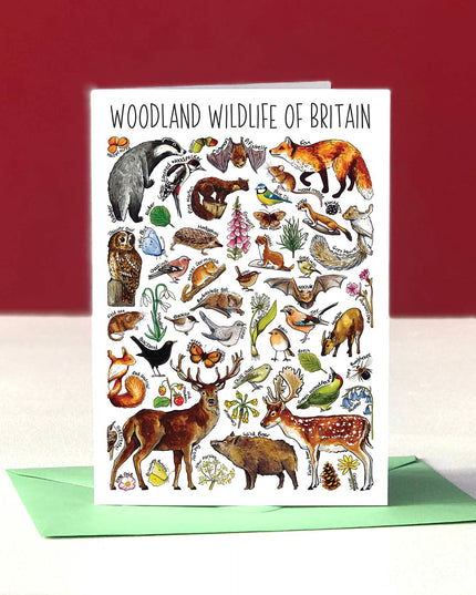 Woodland wildlife Art Blank Greeting Card