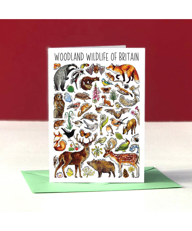Woodland wildlife Art Blank Greeting Card