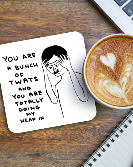 Funny Art Coaster - Bunch Of Twats