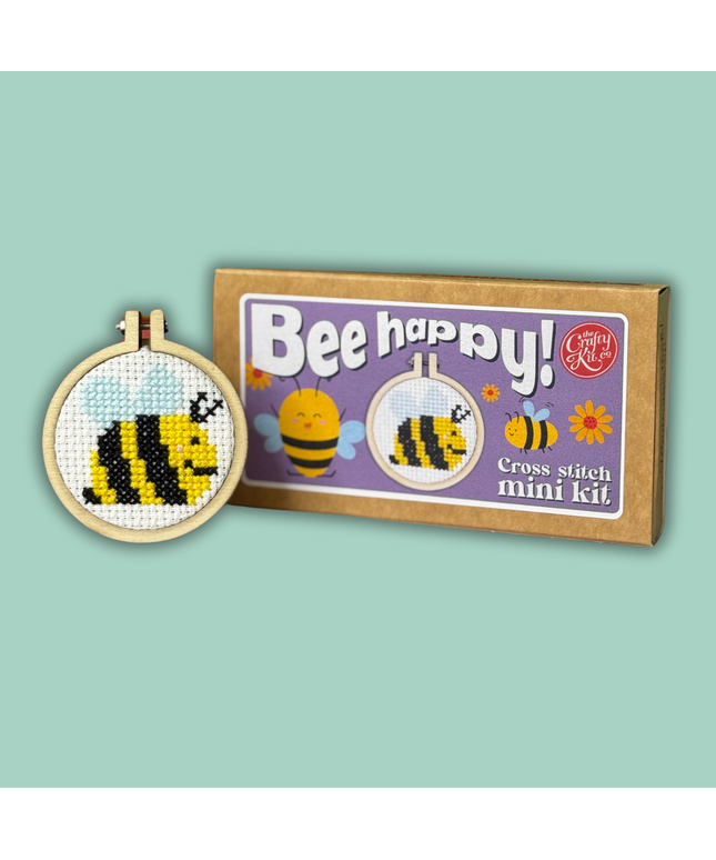 'Bee Happy!' Mini Matchbox Cross Stitch Kit