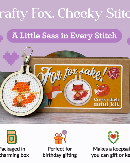 'For Fox Sake!' Mini Matchbox Cross Stitch Kit