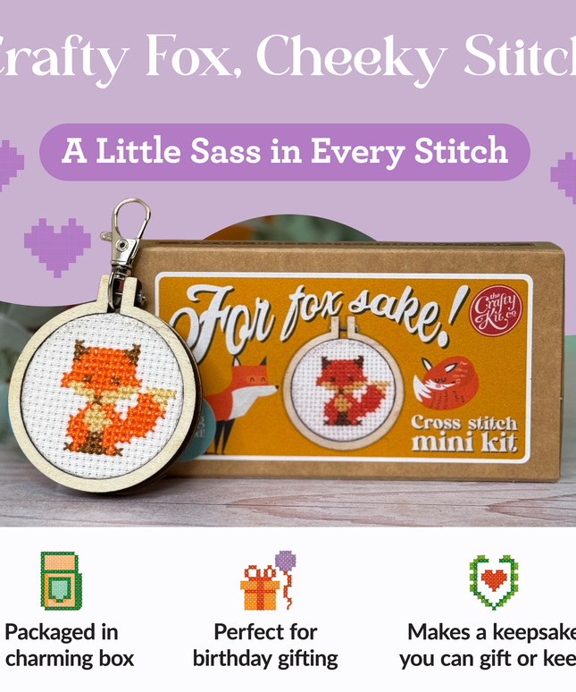 'For Fox Sake!' Mini Matchbox Cross Stitch Kit
