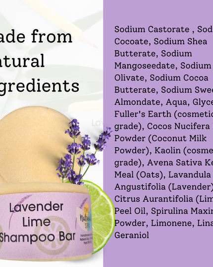 Lavender and Lime Shampoo Bar - Suitable for all hair types