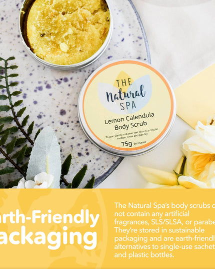 Lemon Calendula Natural Body Scrub - 75g tin - Letterbox