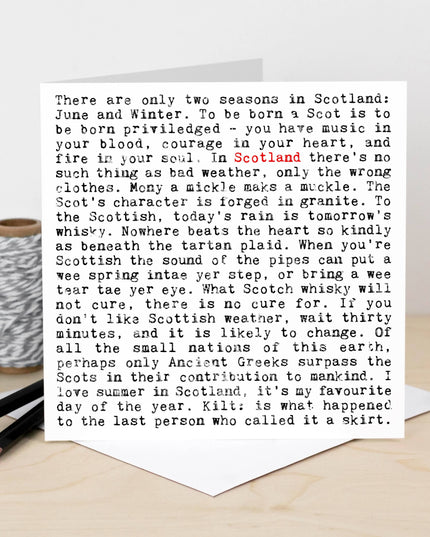 Scotland Quotes Card
