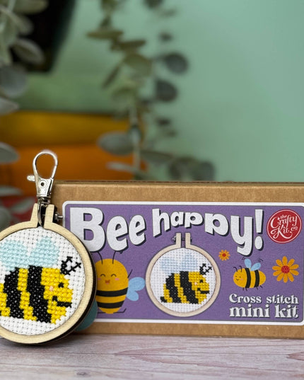 'Bee Happy!' Mini Matchbox Cross Stitch Kit