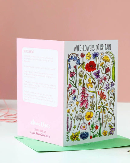 Wildflowers of Britain Art Blank Greeting Card