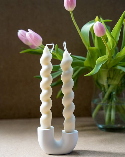 U Shape Dinner Candle Holder - Handmade pieces