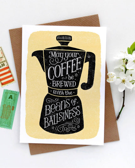 Funny Hand Lettered Coffee Quote Card