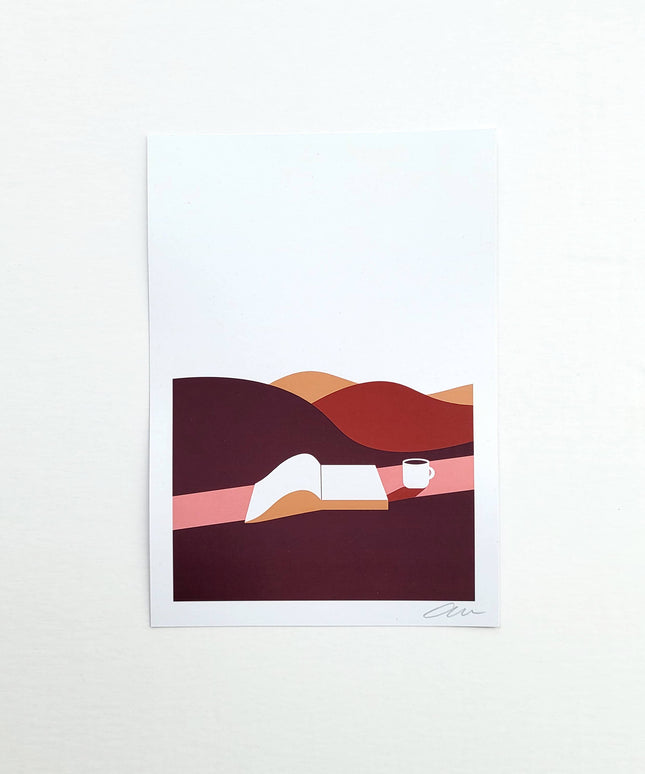 Getting Away From It All, Coffee & Book Print