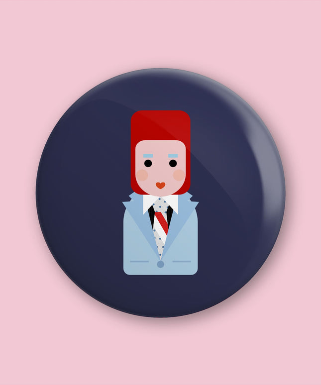 David Bowie (Life on Mars) - Cute, minimalist design - 38mm button badge
