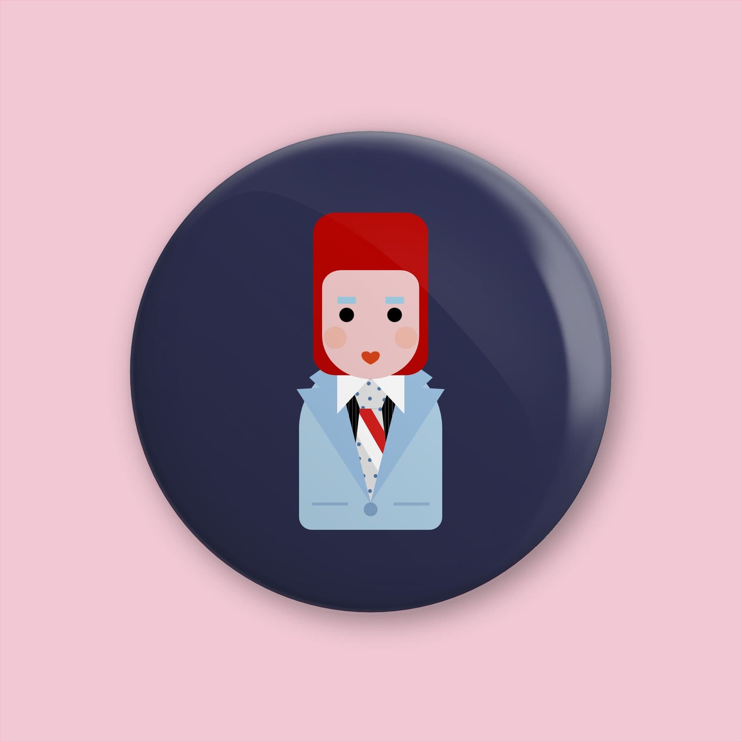 David Bowie (Life on Mars) - Cute, minimalist design - 38mm button badge