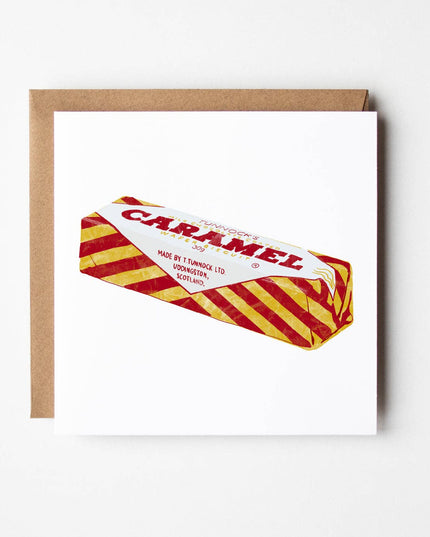 Tunnocks Caramel Wafer - blank greetings card