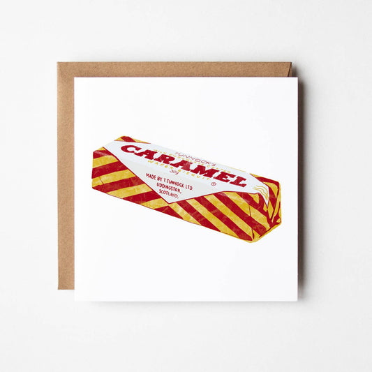 Tunnocks Caramel Wafer - blank greetings card