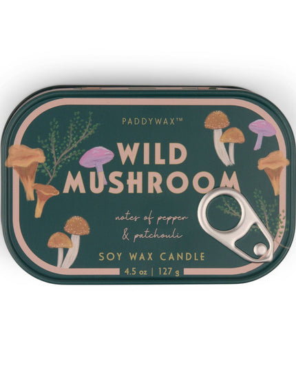 Paddywax Bistro Mushroom Tin Candle - Wild Mushroom