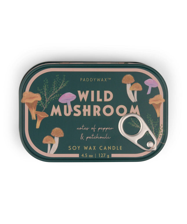 Paddywax Bistro Mushroom Tin Candle - Wild Mushroom