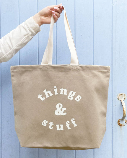 Things & Stuff - Stone Canvas Tote Bag