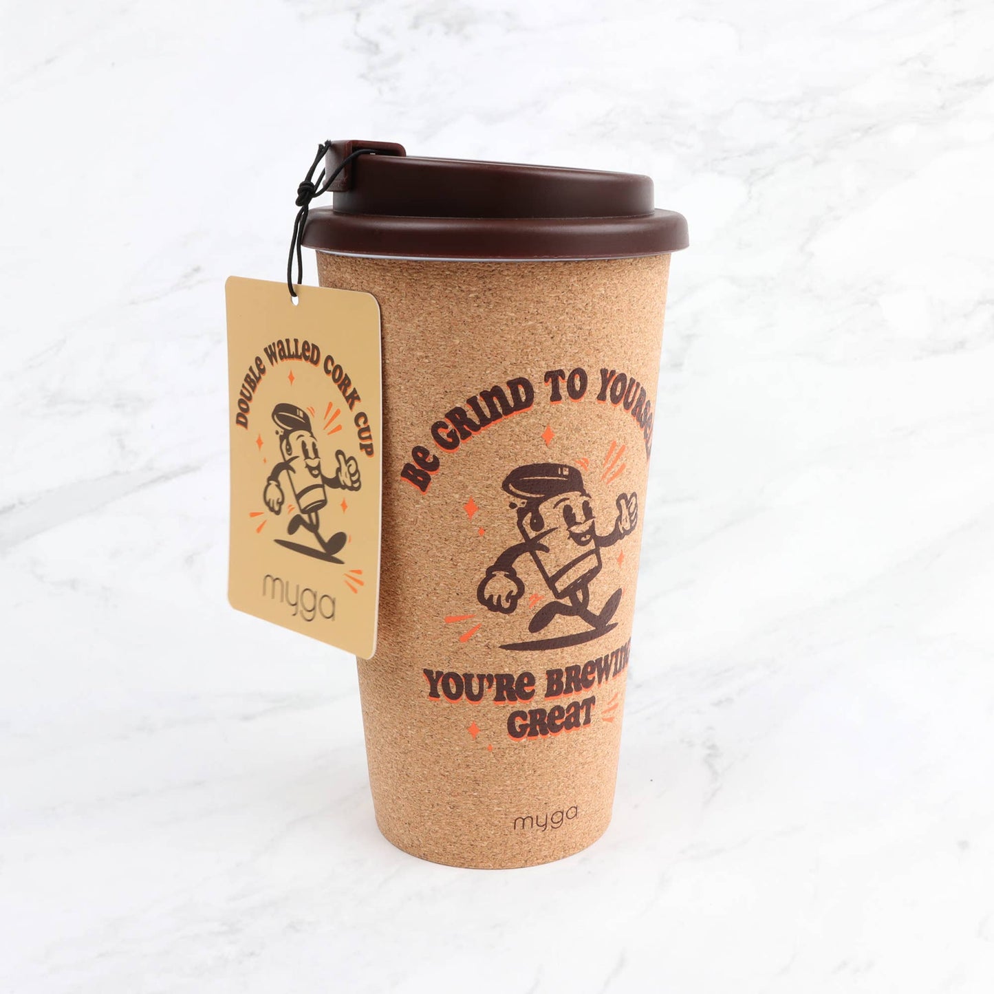 Double-Walled Cork Travel Cup -  Be Grind