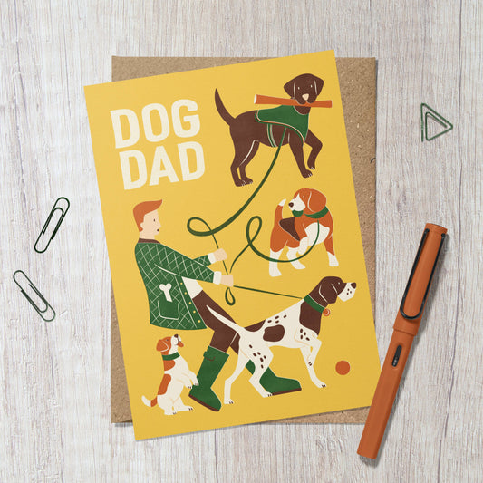 Dog Dad |  Fun Dog Walking Greeting Card