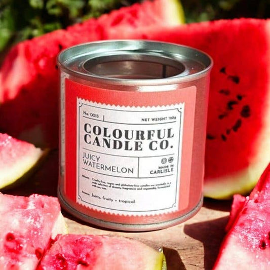 Juicy Watermelon Soy Wax Paint Tin Candle