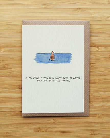 Swimming Pee Card - Funny - Cold Water Swim - Recycled Card