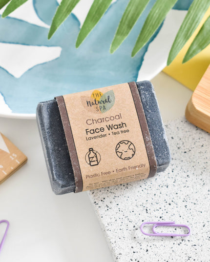 Charcoal Face Wash - Cleansing Bar Lavender Tea Tree