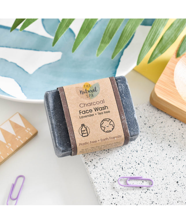 Charcoal Face Wash - Cleansing Bar Lavender Tea Tree
