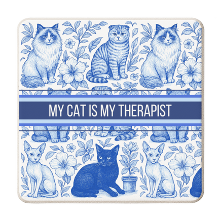 Coasters 'My Cat Is My Therapist toile'