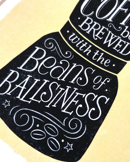 Funny Hand Lettered Coffee Quote Card