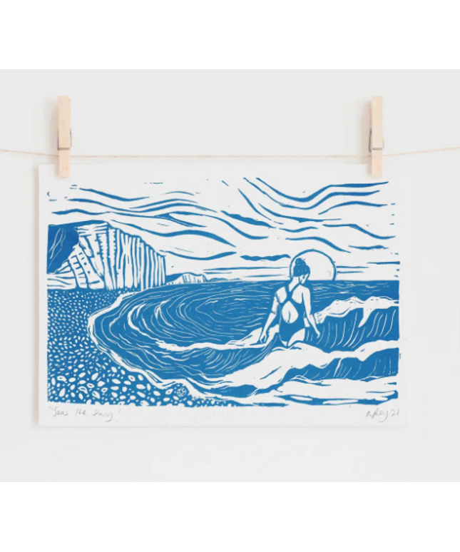 Seas The Day Riso Print