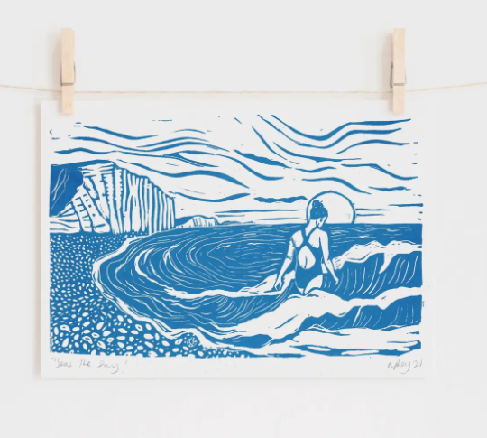 Seas The Day Riso Print