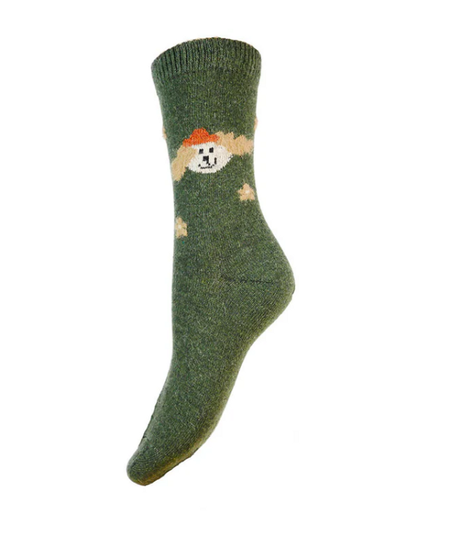 Wool Blend Socks Green - DOG (4-7UK size)