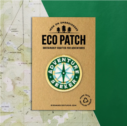 Adventure Seeker Hiking Compass Recycled Embroidered Patch