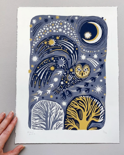 Folded Forest Limited Edition Print - Midnight Owl