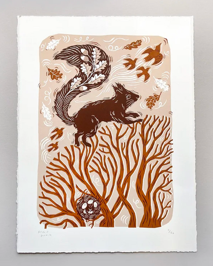 Folded Forest Limited Edition Print - Red Squirrel