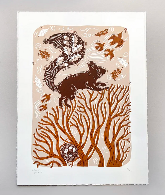 Folded Forest Limited Edition Print - Red Squirrel