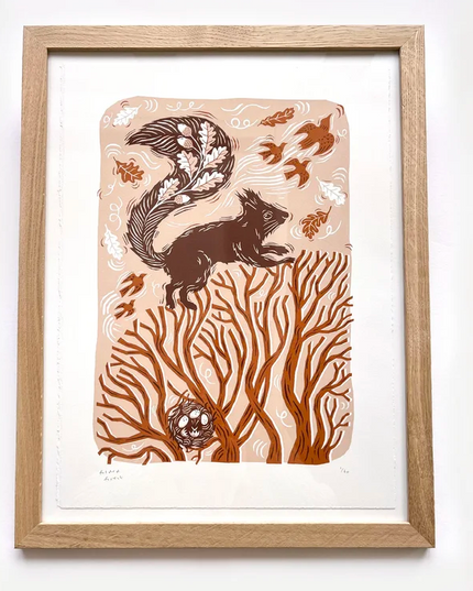 Folded Forest Limited Edition Print - Red Squirrel