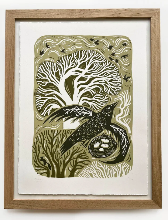 Folded Forest Limited Edition Print - Green Bird