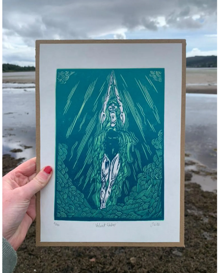 Velvet Water Lino Art - Judith Wild