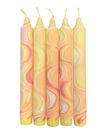 Yellow Marble - Handmade Marble Dinner Candles