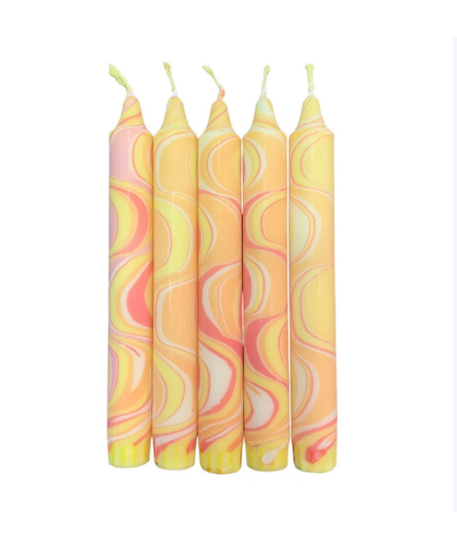 Yellow Marble - Handmade Marble Dinner Candles