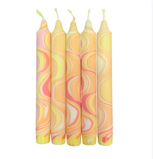 Yellow Marble - Handmade Marble Dinner Candles