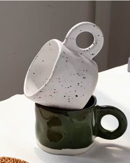 Irregular Handmade Mug - White Speckled