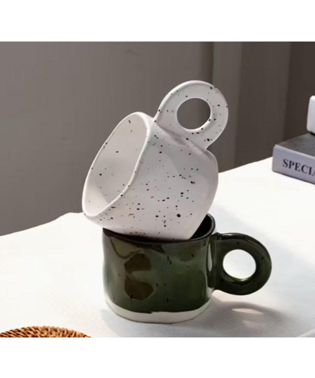 Irregular Handmade Mug - White Speckled