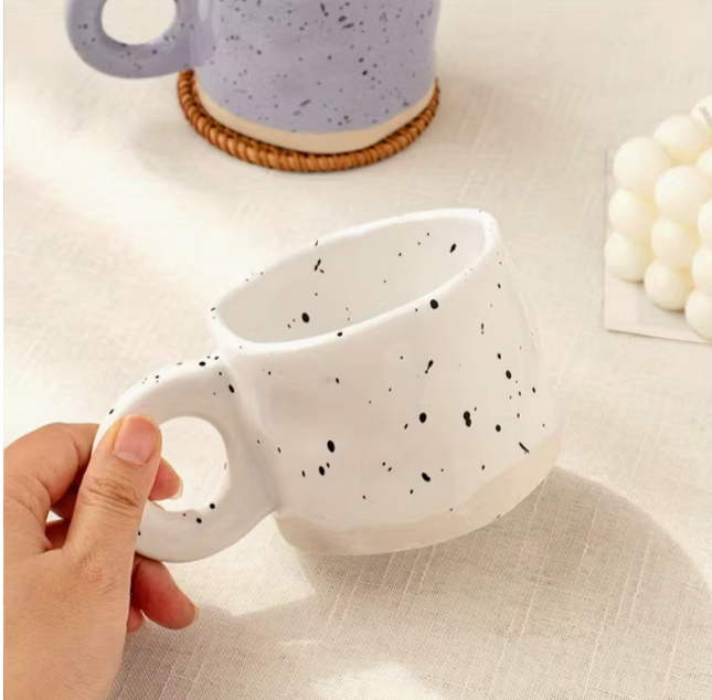 Irregular Handmade Mug - White Speckled