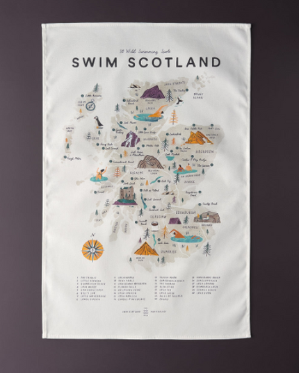 Swim Scotland Tea Towel